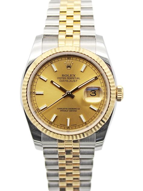 rolex datejust gold two tone|two tone rolex datejust 36mm.